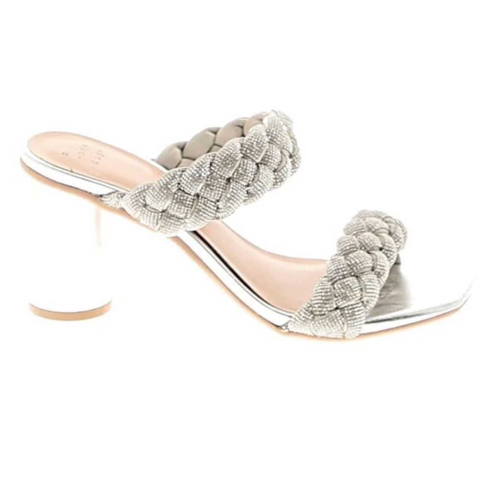 Stylish kicks; Elegant Silver Braided Women's Heels
